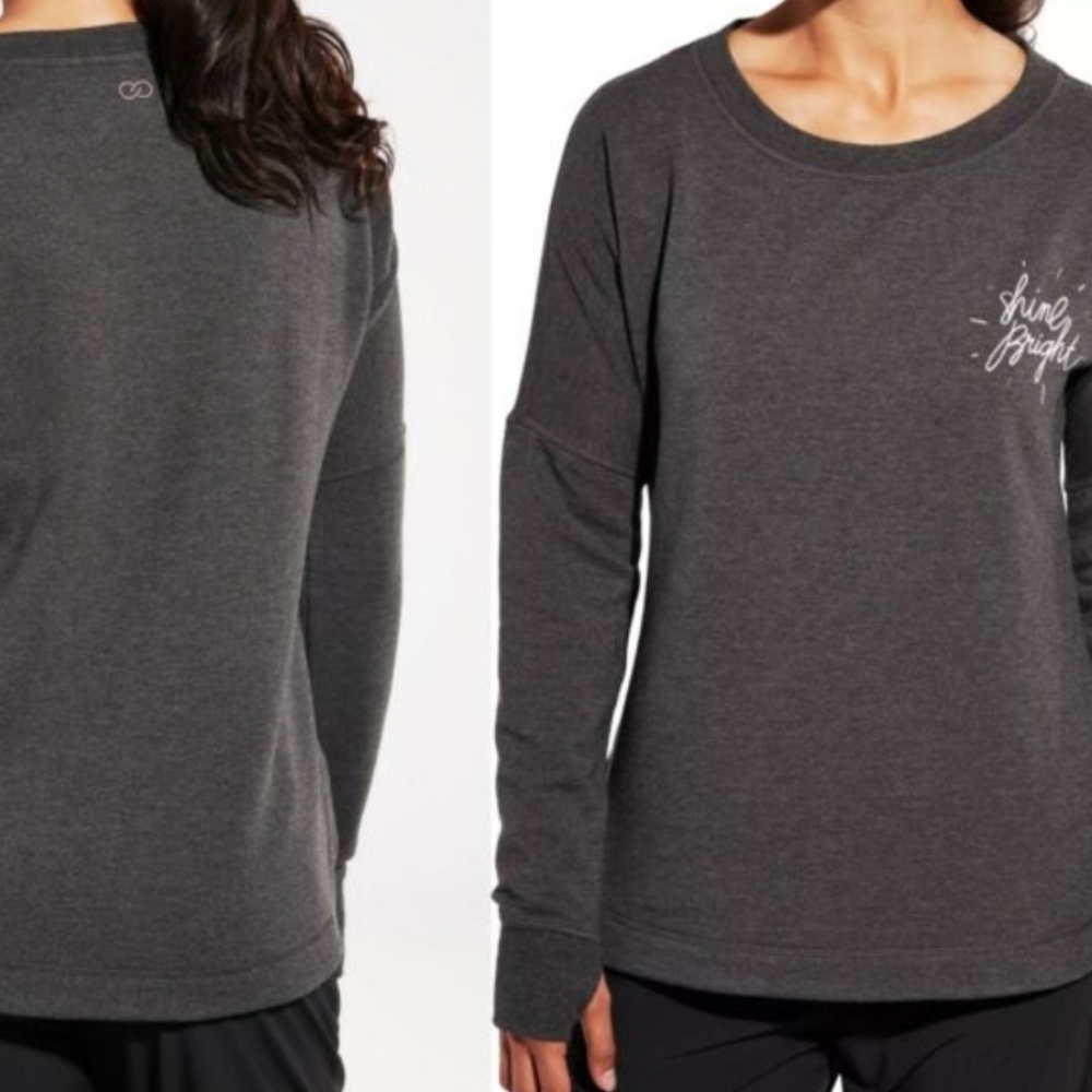 Calia by Carrie Underwood Grey "Shine Bright" Sweatshirt - Size Medium - Picture 8 of 15